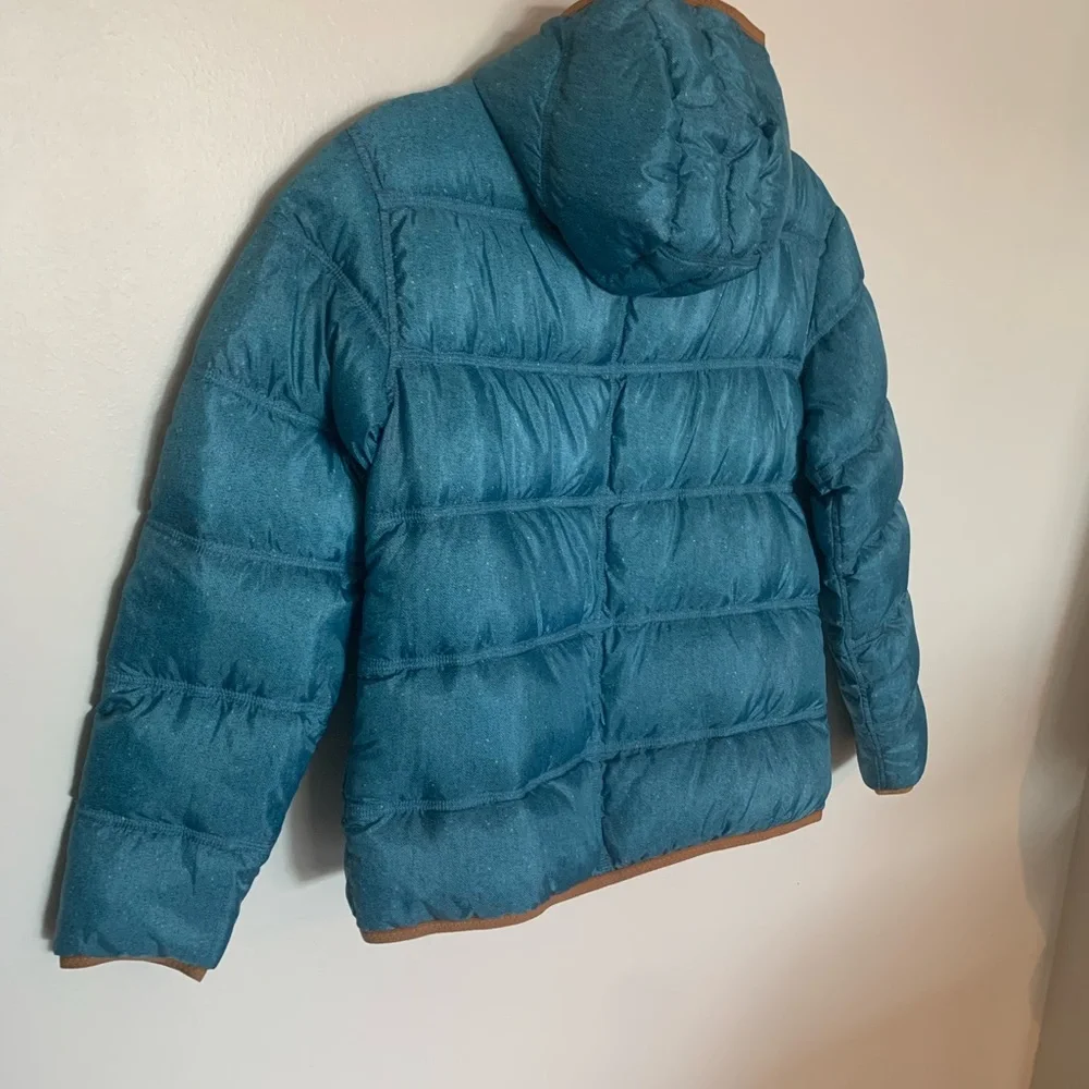 Mountain Force hooded reversible nylon quilted ski jacket orange/blue sz 38/Med - Picture 8 of 14